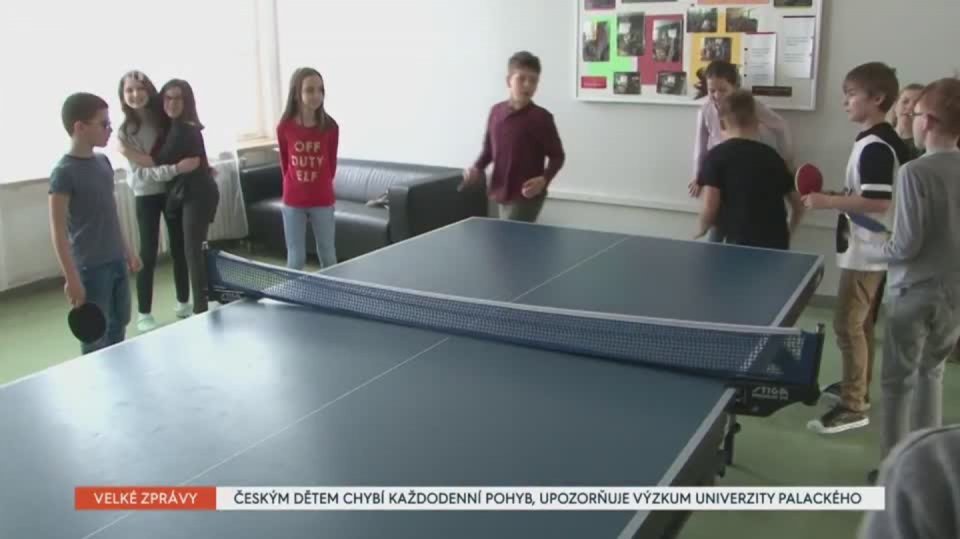 26. 2. 2020 VELKÉ ZPRÁVY: ČESKÝM DĚTEM CHYBÍ KAŽDODENNÍ POHYB, UPOZORŇUJE VÝZKUM UNIVERZITY PALACKÉHO